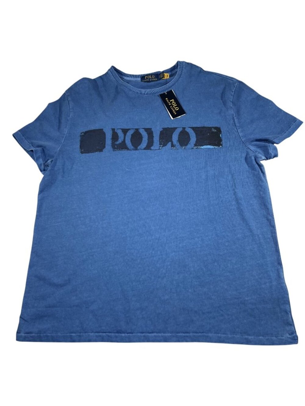Polo Ralph Lauren Mens Blue Logo Graphic Short Sleeve T Shirt Size Large NWT